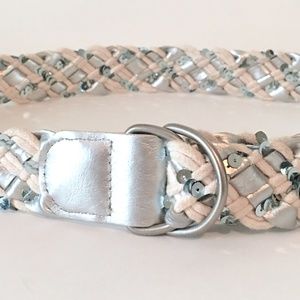 ⭐️Woven Belt with Silver-Tone Accents